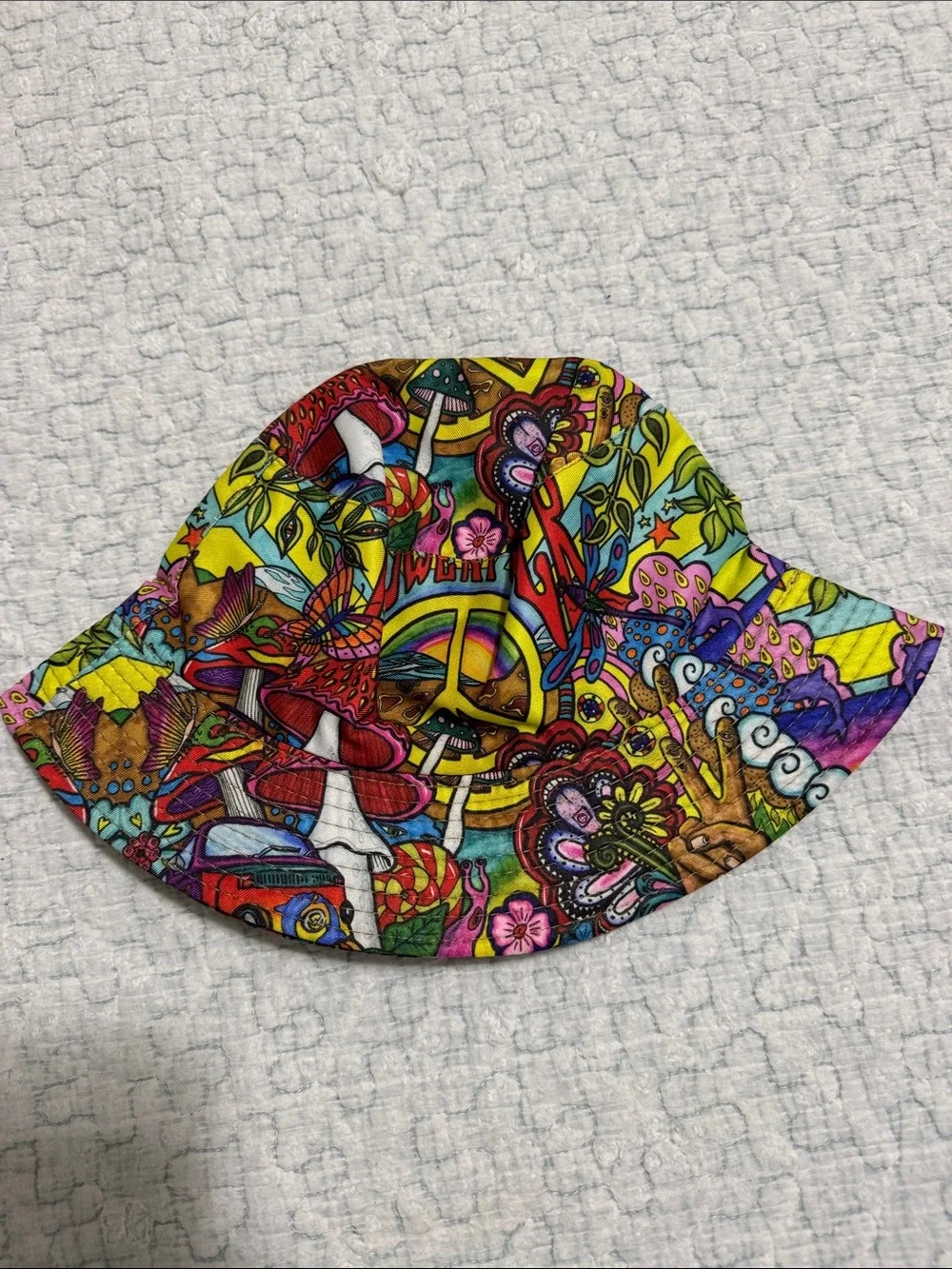 Colorful Psychedelic Rave Bucket Hat - Multicolor
